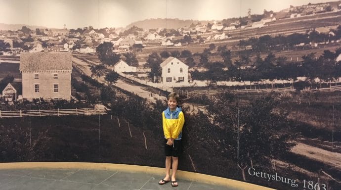 In addition to artifacts, there are murals showing what the town looked like in 1863.