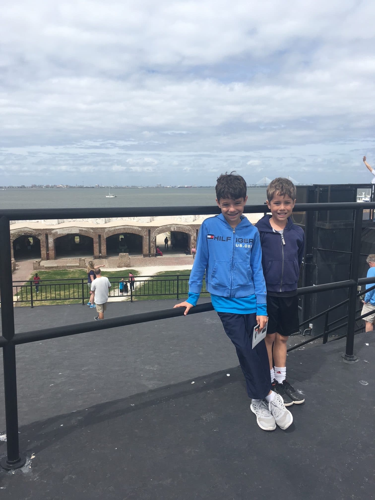The boys loved exploring the island where Fort Sumter is located.