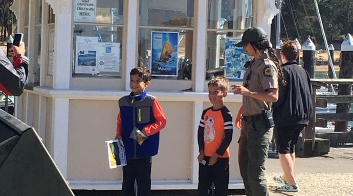 At Angel Island State Park in California, the Park Ranger made an announcement to everyone near the visitor's center that there were two new Rangers on the island after the boys took their oath.