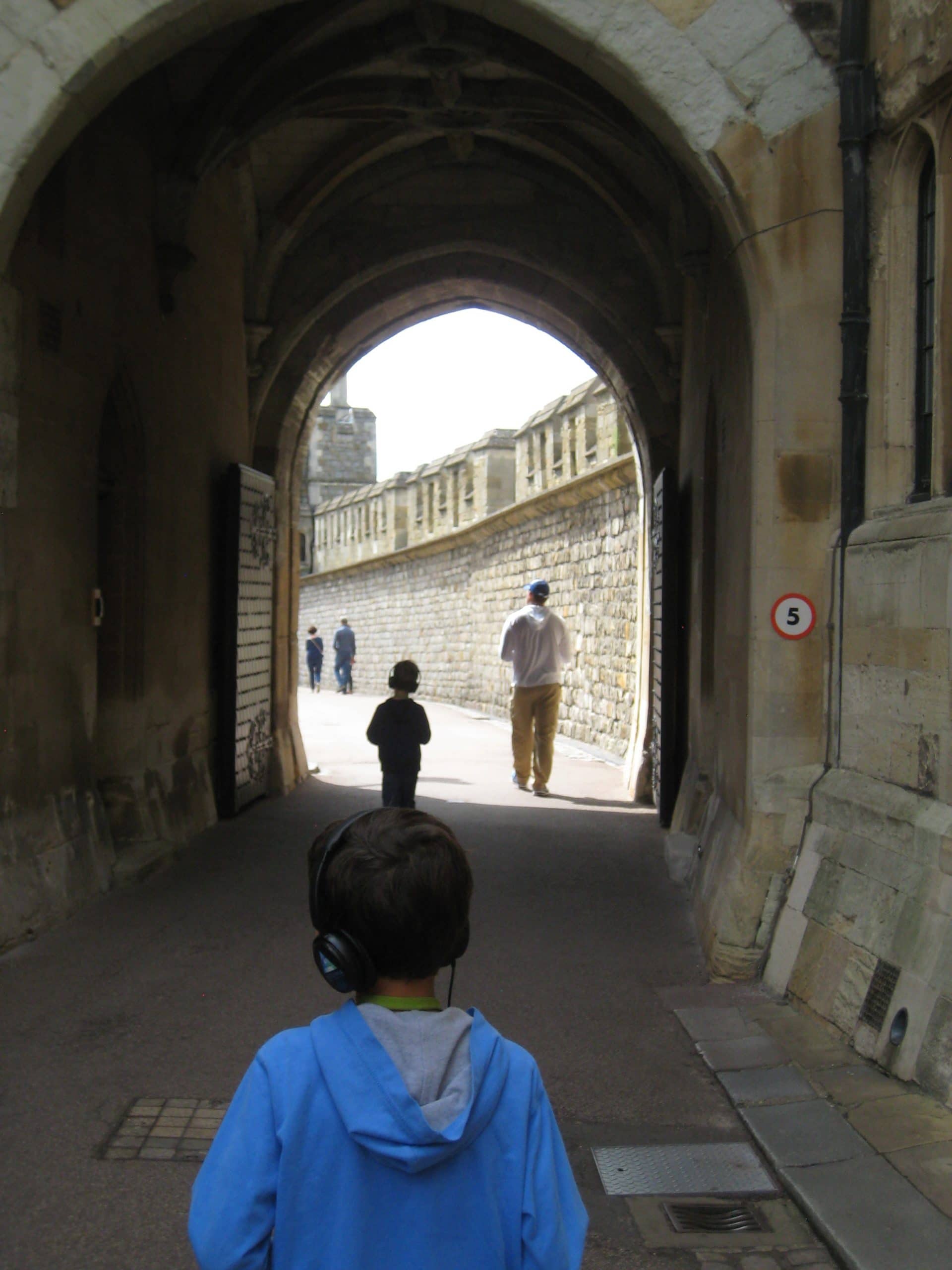 The boys were eager to wander through Windsor Castle with their audio tour.
