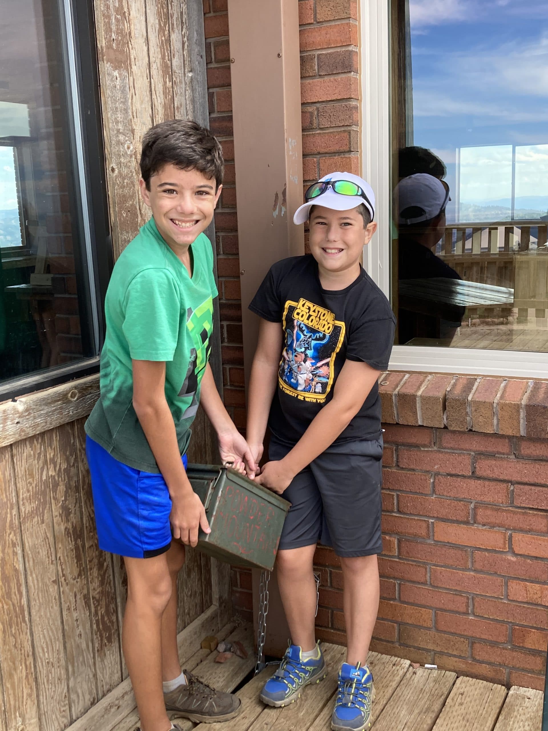 The boys were so excited to find their first geocache.