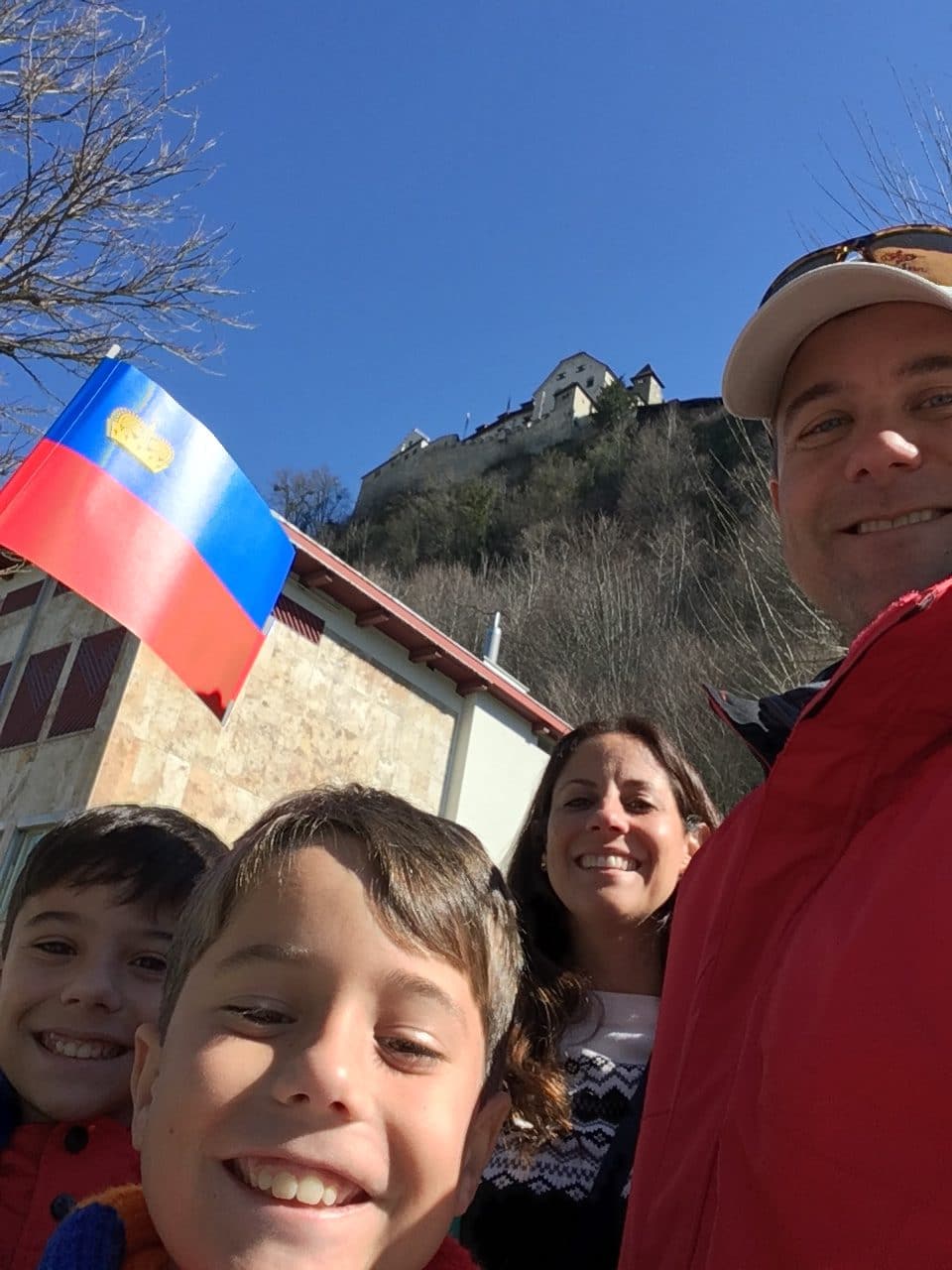 The Prince's Castle sits up on the hill overlooking downtown Vaduz.